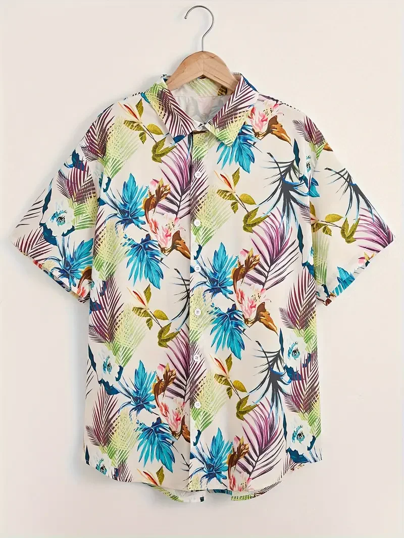Short Sleeve Bowling Shirt Retro - Camisa hawaiana clásica para hombre con
