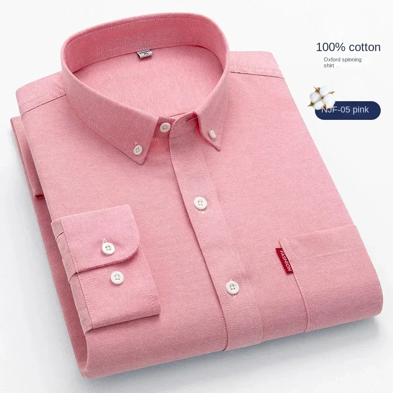 Camisa de manga larga para hom - Oxford Cotton Casual Shirt Business reseña y precio