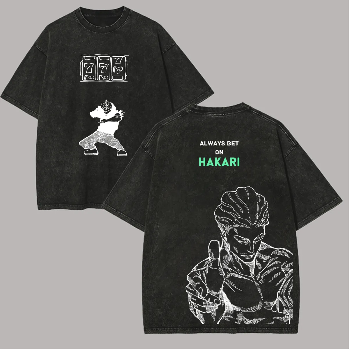 Camiseta Jujutsu Kaisen Hakari - Acid Wash Vintage Graphic T Shirt reseña y precio