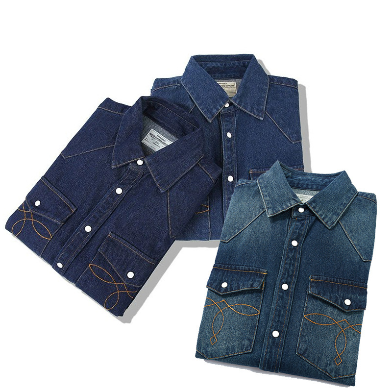 Camisa de mezclilla vintage Am - Mens Western Denim Pearl Snap Shirt reseña y precio