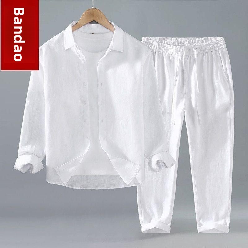 Conjunto de Dos Piezas de Cami - Mens Linen Shirt Long Sleeve reseña y precio