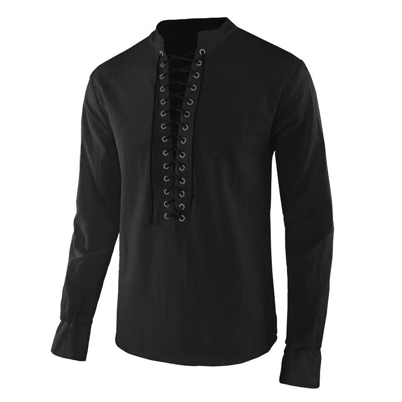 Camisa Renacentista para Hombr - Mens Linen Shirt Long Sleeve reseña y precio